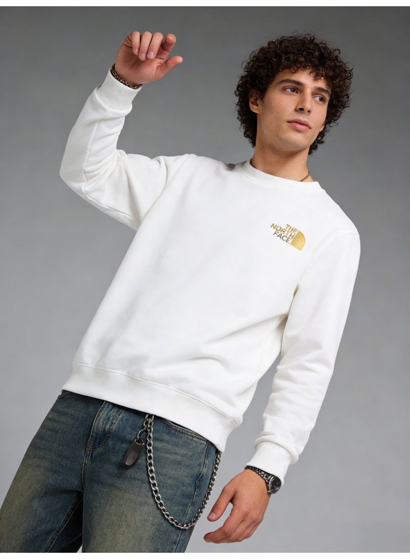 THE NORTH FACE 2026 The North Face Gold Logo Unisex Crewneck Sweatshirt, Premium Cotton Blend Loose Fit Pullover with Ribbed Cuffs, Outdoor Casual Streetwear for Men & Women - Image 3